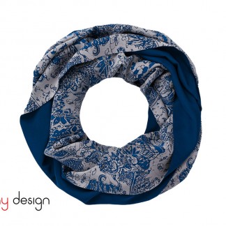 Silk scarf LOUISA - Blue Faifo